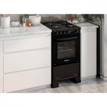 Imagem de Fogão 4 Bocas Suggar Vidro Temperado Cook Glass Preto Bivolt - FGVCG410PT