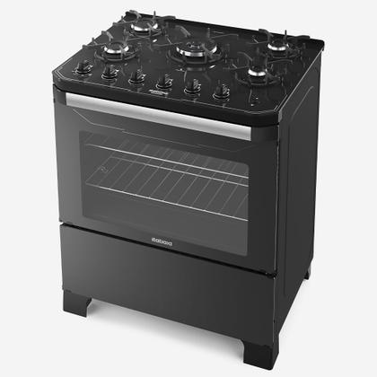 Imagem de Fogão 5 Bocas a Gás Itatiaia Itamaster com Mesa de Vidro e Queimador Tripla Chama Preto Bivolt