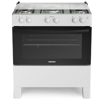 Imagem de Fogão 5 Bocas à Gás Itatiaia Star New Acendimento Automático e Forno Limpa Fácil Branco Bivolt