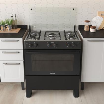 Imagem de Fogão 5 Bocas à Gás Itatiaia Star New Acendimento Automático e Forno Limpa Fácil Preto Bivolt