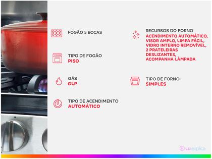 Imagem de Fogão 5 Bocas Atlas Branco Agile Up