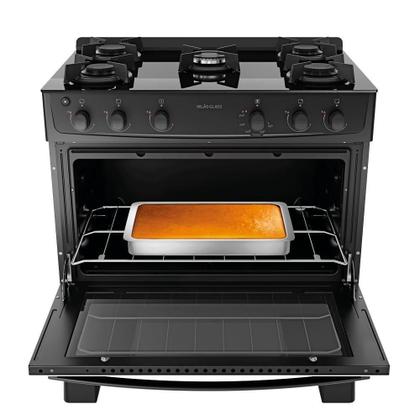 Imagem de Fogão 5 Bocas Atlas Milão Glass Preto Mesa De Vidro Bivolt