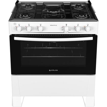 Imagem de Fogão 5 bocas Atlas Mônaco Plus Branco com Acendimento Automático e Mesa Inox