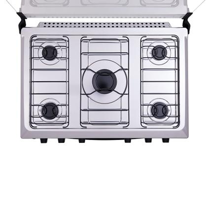 Imagem de Fogão 5 bocas Atlas Mônaco Plus Preto com Acendimento Automático e Mesa Inox