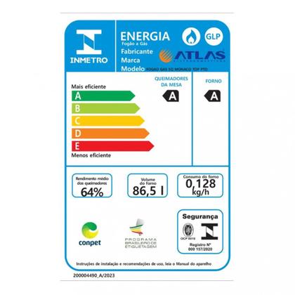 Imagem de Fogão 5 Bocas Atlas Mônaco Top Acendimento Automático