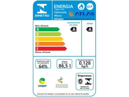 Imagem de Fogão 5 Bocas Atlas Mônaco Top Glass Acendimento Automático