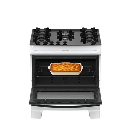Imagem de Fogão 5 Bocas Atlas Mônaco Top Glass Mesa De Vidro Branco Bivolt