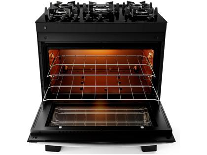 Fogão 5 Bocas Atlas Preto Mesa de Vidro Glass Agile UP Imagem de Fogão 5 Bocas Atlas Preto Mesa de Vidro Glass Agile UP