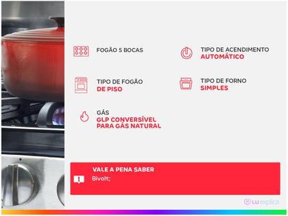 Imagem de Fogão 5 Bocas Automático Dako Supreme Glass Preto