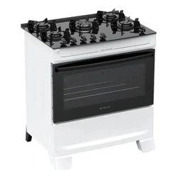 Imagem de Fogão 5 Bocas Branco com Mesa de Vidro Atlas Mônaco Top Glass Bivolt