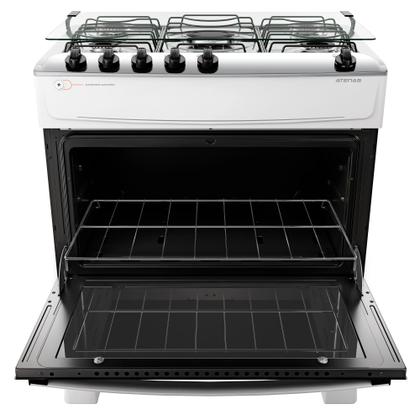 Fogão 5 Bocas Branco com Mesa Inox Atlas Atenas Bivolt - Atlas Eletrodomésticos Imagem de Fogão 5 Bocas Branco com Mesa Inox Atlas Atenas Bivolt