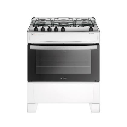 Fogão 5 Bocas Branco com Mesa Inox Atlas Atenas Bivolt - Atlas Eletrodomésticos Imagem de Fogão 5 Bocas Branco com Mesa Inox Atlas Atenas Bivolt