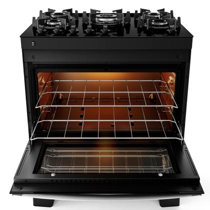 Imagem de Fogão 5 Bocas Com Mesa de Vidro Atlas Agile Up Glass Luz De Forno Bivolt