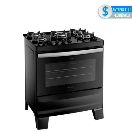 Imagem de Fogão 5 Bocas Com Mesa de Vidro Atlas Agile Up Glass Luz De Forno Bivolt