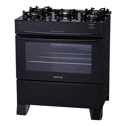 Imagem de Fogão 5 Bocas Com Mesa de Vidro Atlas Mônaco Top Glass Bivolt