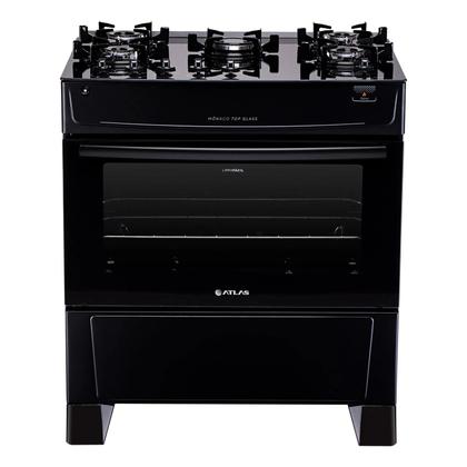 Imagem de Fogão 5 Bocas Com Mesa de Vidro Atlas Mônaco Top Glass Bivolt