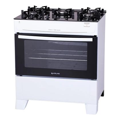 Imagem de Fogão 5 Bocas Com Mesa de Vidro Atlas Mônaco Top Glass Bivolt