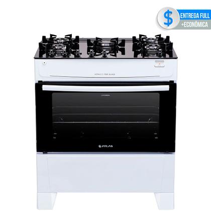 Imagem de Fogão 5 Bocas Com Mesa de Vidro Atlas Mônaco Top Glass Bivolt