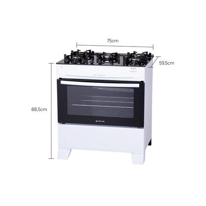 Imagem de Fogão 5 Bocas Com Mesa de Vidro Atlas Mônaco Top Glass Bivolt