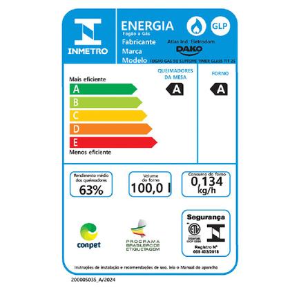 Imagem de Fogão 5 Bocas com Painel Touch e Timer Digital Dako Supreme Timer Glass New Bivolt