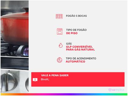 Imagem de Fogão 5 Bocas Consul Inox CFS5NARUNA