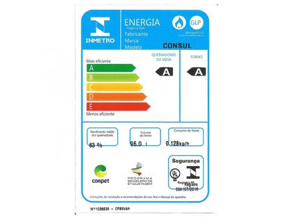 Imagem de Fogão 5 Bocas Consul Inox Mesa de Vidro CFS5VARUNA