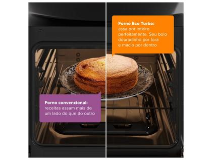 Imagem de Fogão 5 Bocas Continental Inox Mesa de Vidro Preto Tripla Chama FC5GB