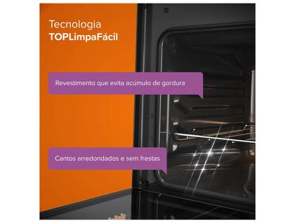 Imagem de Fogão 5 Bocas Continental Inox Mesa de Vidro Preto Tripla Chama FC5GB