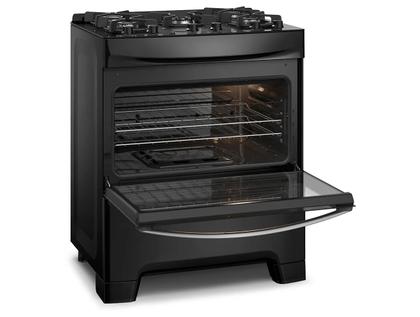 Imagem de Fogão 5 Bocas Continental Inox Mesa de Vidro Preto Tripla Chama FC5GB