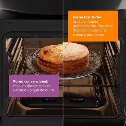 Fogão 5 Bocas Continental Preto Mesa de Vidro, Forno Eco Turbo e Tripla Chama (FC5GB) Imagem de Fogão 5 Bocas Continental Preto Mesa de Vidro, Forno Eco Turbo e Tripla Chama (FC5GB)