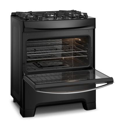 Fogão 5 Bocas Continental Preto Mesa de Vidro, Forno Eco Turbo e Tripla Chama (FC5GB) Imagem de Fogão 5 Bocas Continental Preto Mesa de Vidro, Forno Eco Turbo e Tripla Chama (FC5GB)
