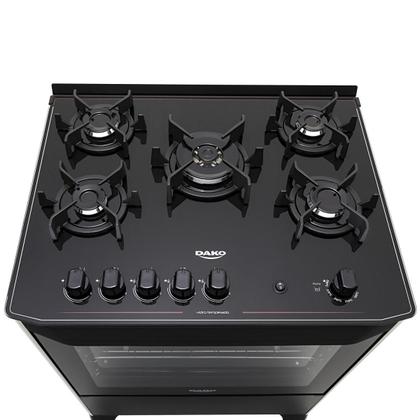 Imagem de Fogão 5 Bocas Dako Magister Preto com Mesa de Vidro - Bivolt