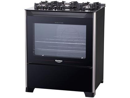 Fogão 5 Bocas Dako Preto Mesa de Vidro Magister Imagem de Fogão 5 Bocas Dako Preto Mesa de Vidro Magister