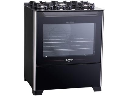 Fogão 5 Bocas Dako Preto Mesa de Vidro Magister Imagem de Fogão 5 Bocas Dako Preto Mesa de Vidro Magister