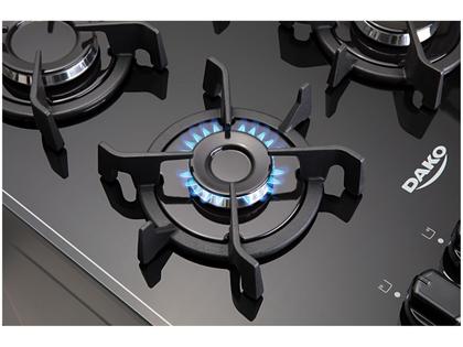 Fogão 5 Bocas Dako Preto Mesa de Vidro Magister Imagem de Fogão 5 Bocas Dako Preto Mesa de Vidro Magister