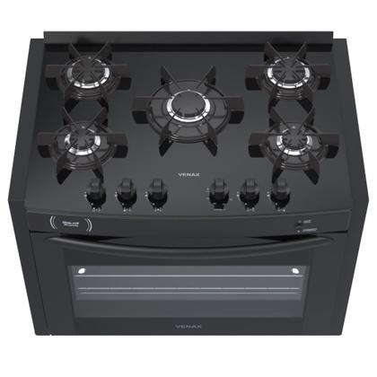 Imagem de Fogão 5 Bocas de Embutir Venax Gaudi Prisma Vitreo Bl Gas Glp Preto
