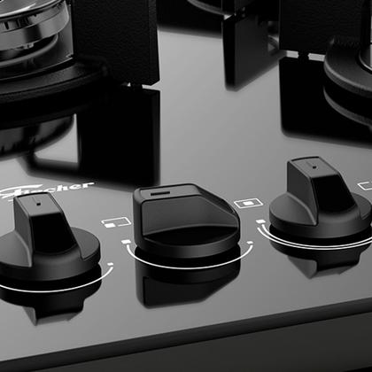 Imagem de Fogão 5 Bocas de Piso Fischer Tripla Chama Gran Cheff Gás com Dourador