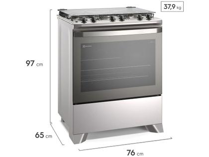 Fogão 5 Bocas Electrolux Cinza Efficient PerfectCook FE5IC Imagem de Fogão 5 Bocas Electrolux Cinza Efficient PerfectCook FE5IC