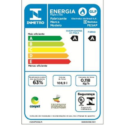 Imagem de Fogão 5 bocas Electrolux Cinza Expert Função Air Fryer, 2 Fornos, Grill e Timer (FE5AD)