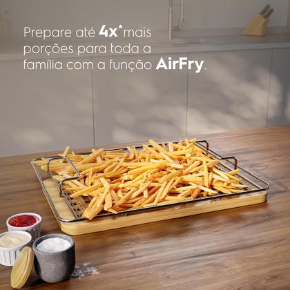 Imagem de Fogão 5 bocas Electrolux Cinza Expert Função Air Fryer, 2 Fornos, Grill e Timer (FE5AD)