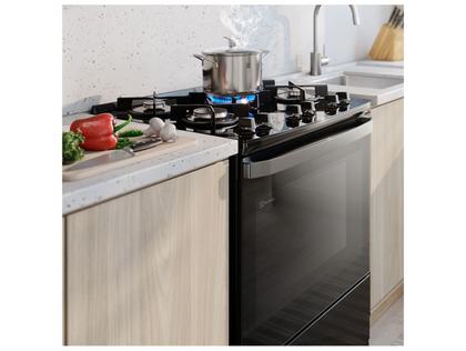 Imagem de Fogão 5 Bocas Electrolux Inox Preto Mesa de Vidro Efficient FE5GB