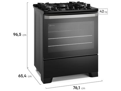 Imagem de Fogão 5 Bocas Electrolux Inox Preto Mesa de Vidro Efficient FE5GB