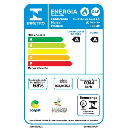 Imagem de Fogão 5 bocas Electrolux Preto Experience 2 Fornos, Mesa de Vidro e PerfectCook360 (FE5DP)