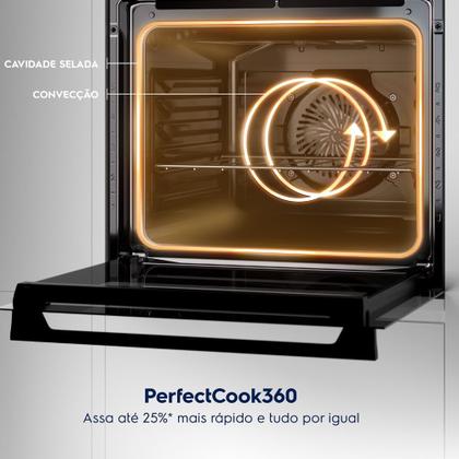 Fogão 5 bocas Electrolux Preto Experience 2 Fornos, Mesa de Vidro e PerfectCook360 (FE5DP) Imagem de Fogão 5 bocas Electrolux Preto Experience 2 Fornos, Mesa de Vidro e PerfectCook360 (FE5DP)
