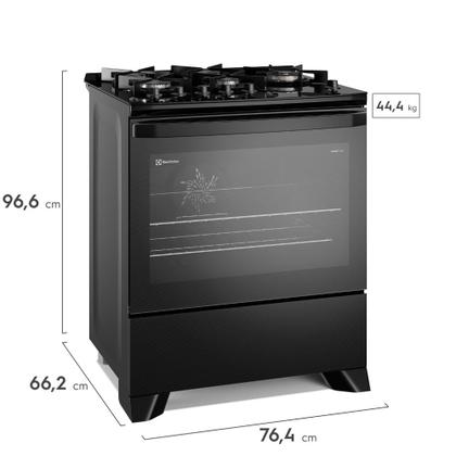 Imagem de Fogão 5 bocas Electrolux Preto Experience c/ Mesa de Vidro, Grill e PerfectCook360 (FE5CP)