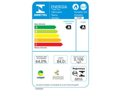 Imagem de Fogão 5 Bocas Esmaltec Preto Mesa de Vidro Esmaltec Ideal Top Glass