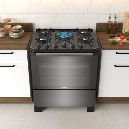 Imagem de Fogão 5 Bocas Itatiaia Automático Itamaster Preto Espelhado