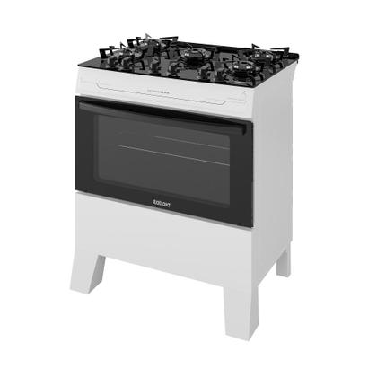 Imagem de Fogão 5 Bocas Itatiaia Electra Glass Plus com Mesa de Vidro e Acendimento Automático Branco Bivolt