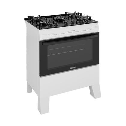 Imagem de Fogão 5 Bocas Itatiaia Electra Glass Plus com Mesa de Vidro e Acendimento Automático Branco Bivolt