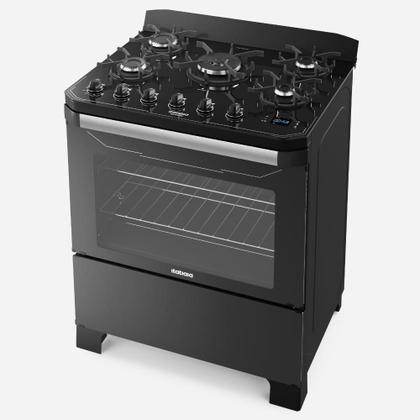 Imagem de Fogão 5 Bocas Itatiaia Itamaster Digital com Painel Digital e Timer Preto Bivolt